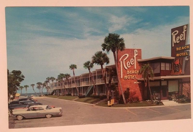 Reef Beach Motel Daytona Florida Postcard RPPC