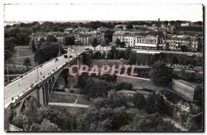 Old Postcard Luxemborg Adolphe bridge and partial view of the City