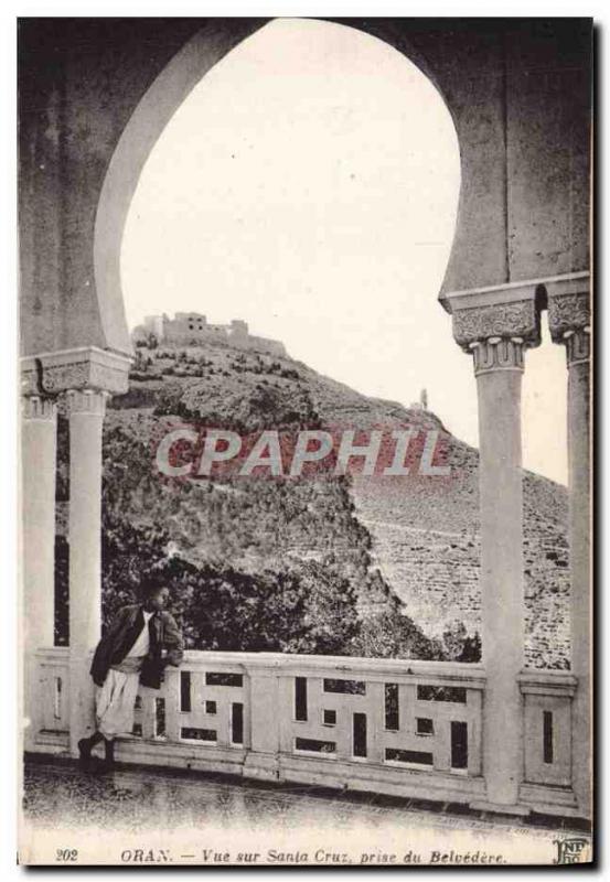 Old Postcard Oran View Of Santa Cruz Taking Belvedere
