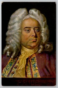 Composer Handel Portrait By BKWI Austria Art Postcard U21