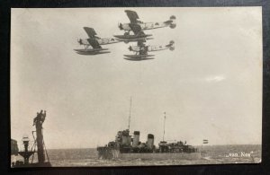 Mint Netherlands Real Picture Postcard RPPC Sea Planes And Ship From Ness