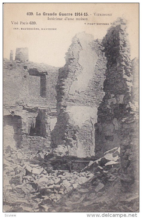 La Grande Guerre 1914-15, Interieur d'une maison, PARIS, France