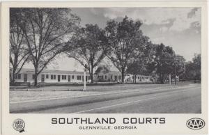 Georgia Ga Postcard GLENNVILLE Roadside SOUTHLAND COURTS AAA