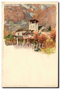 Old Postcard Italy Locarno Illustrator San Vittore