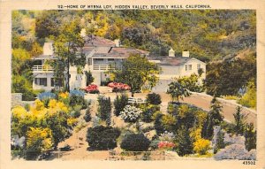Home of Myrna Loy Hidden Valley, Beverly Hills, CA USA Movie Star Home 1943 