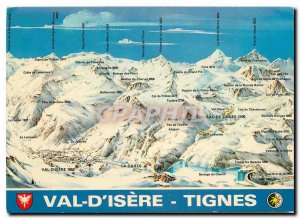 Postcard Modern Tignes Val d'Isere Savoie Panorama