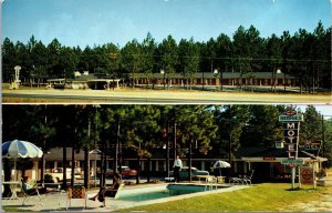 VINTAGE POSTCARD HODGES MOTEL AND RESTAURANT AT STATEBORO GEORGIA c 1960s