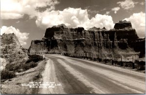 USA Looking Up Cedar Pass Badlands National Monument South Dakota RPPC 09.69