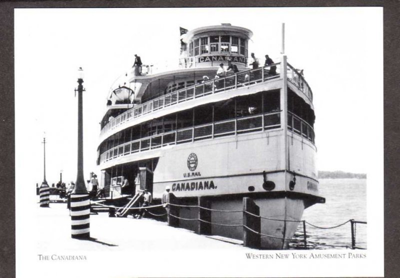 NY Crystal Beach Canadiana Steamer Steamship New York Amusement Parks Postcard