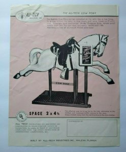 Cow Pony Ride FLYER Original Amusement Kiddie Horse Art Print 1950's All-Tech