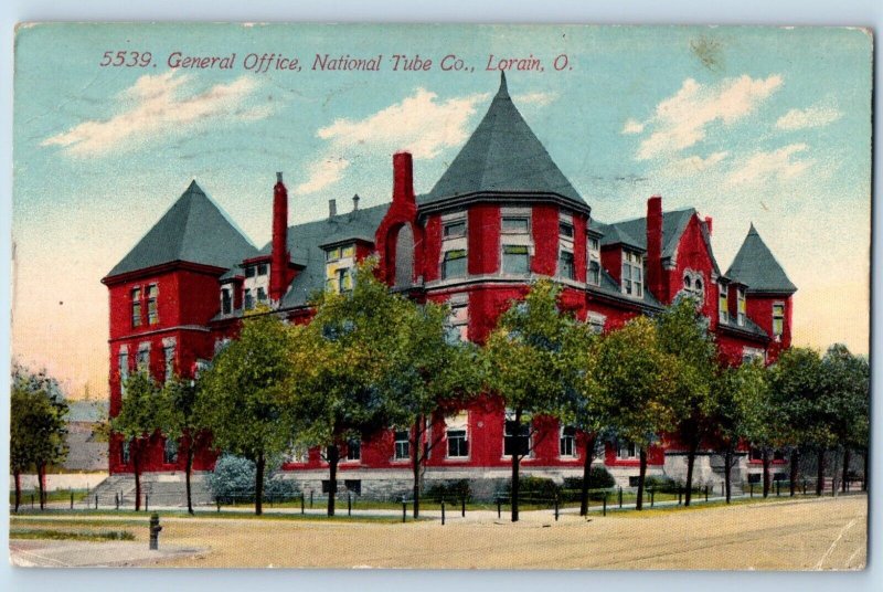 Lorain Ohio OH Postcard General Office National Tube Co. Exterior Building 1912