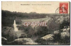 Malesherbes Old Postcard Rocks and Fontainebleau road