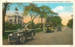 Illinois Chicago Lincoln Park Drive Grant Monument Rigot #296 Postcard 22-8368