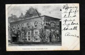 NH Somersworth Theatre NEW HAMPSHIRE 1906 POSTCARD Private Mailing Card