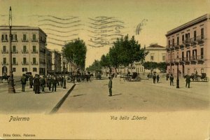italy, PALERMO, Sicily, Via della Liberta (1909) Postcard