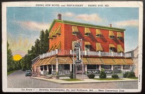 Vintage Postcard 1950 Rising Sun Hotel & Restaurant, Rising Sun MD