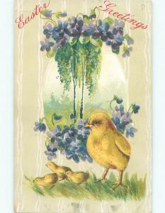 Divided-Back EASTER CHICK SCENE Cute Postcard AA0931