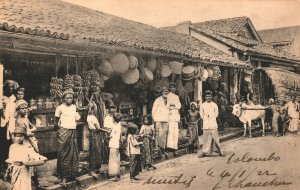 Sri Lanka Ceylon Native Shops Vintage Postcard 03.70