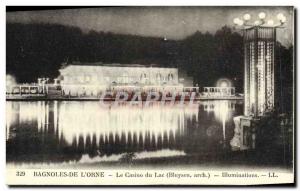 Old Postcard Bagnoles De L & # 39Orne Casino Du Lac Illumination