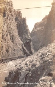 Colorado Royal Gorge and Suspension Bridge Real Photo Vintage Postcard AA41457