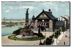 Old Postcard Duisburg Ruhrort Schifferbörse