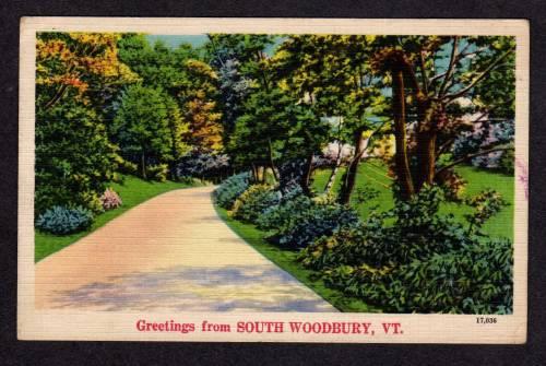 VT Greetings from SOUTH WOODBURY VERMONT Postcard Linen