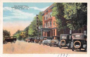 Butterfield Hotel Cars Antigo Wisconsin 1939c postcard