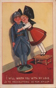 doll postcard: I Will Warm You With My Love