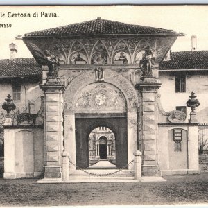 c1910s Lombardy, Italy Certosa di Pavia Entrance Collotype Photo G Modiano A150