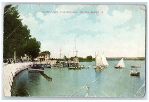 1907 Water Front Lake Manawa Council Bluffs Iowa IA Frederick So Dak SD Postcard