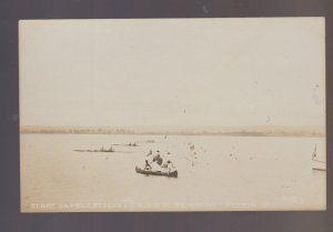 Peoria ILLINOIS RPPC 1911 ROWING BOAT RACE River DOUBLE SCULLS #10 Regatta IL