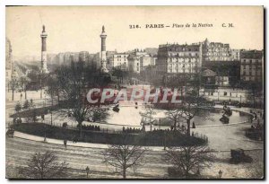 Old Postcard Paris Place de la Nation