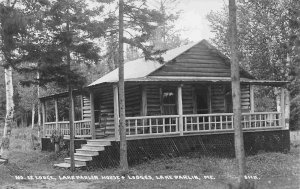 Lake Parlin House & Lodges Lake Parline Maine RPPC Real Photo postcard