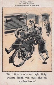 Women Soldiers On Bicycles Army WW1 Tucks Total War Comic Old Postcard