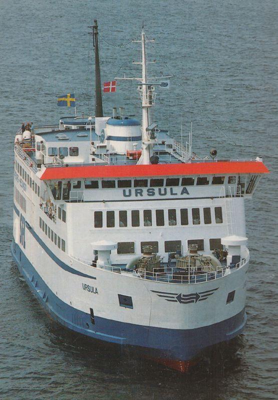 MS Ursula Helsingborg Helsingor Official Scandanavian Ferry Lines Postcard