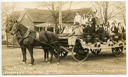 So Pines NC Firemen Wagon Signed Eddy RPPC Postcard