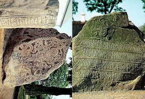 Jelling Harold Bluetooths Antique Runic Stone 960 AD 2x Postcard s