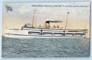 c1910's Catalina Island California CA Million Dollar Steamship Catalina Postcard