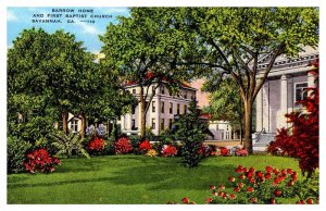 Postcard CHURCH SCENE Savannah Georgia GA AQ6042