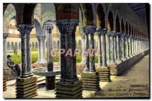 Postcard Old Moreale Convento dei Benedettini Chiostro stuck Loggatta e Fontana