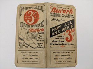 1924 Mason City IA Newark Shoe Store Advertising Memo Pad Notepad Note Book C51