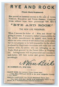 1880s Van Beil's Rye & Rock Cure-All Quack Medicine Clown & Fan P85