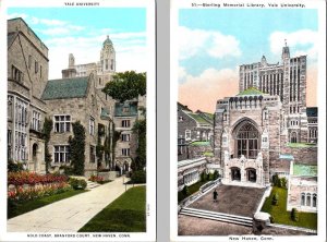 2~ca1920's Postcards New Haven, CT Connecticut YALE UNIVERSITY Branford~Library