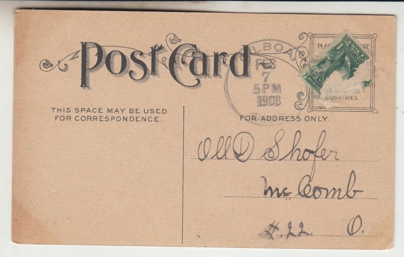 P2406,  1908 postcard comic bears animals stuck again