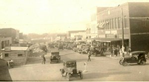 1926 Wewoka OK Business Section Downtown RPPC Real Photo Cars Signs Postcard F73 