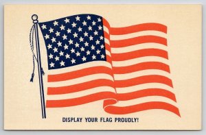 American Flag 1969 Display Your Flag Proudly Postcard J29