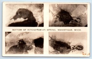 RPPC MANISTIQUE, Michigan MI ~ Bottom of KITCHI-TIKI-PI SPRING Postcard