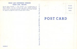 Cedar Lake Indiana 1960s Postcard Cedar Lake Conference Grounds