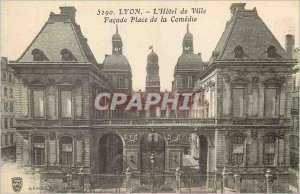 Postcard Old Lyon Hotel de Ville Facade Place de la Comedie