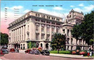 Postcard COURT HOUSE SCENE Rockford Illinois IL AM5248